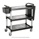 CACChina BTUC-19BK Utility Cart, 40-1/8" L x 19-3/4" W x 37-3/4" H, 3 Shelf, 400 lbs, Polypropylene, Black 1 image