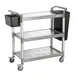 CACChina BTUC-19GY 3-Tier Utility Cart 40-1/8"L x 19-3/4"W x 37-3/4"H 400 lbs Polypropylene Black BPA‑Free 1 image