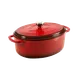 Lodge EC7OD43 Dutch Oven, 7 Qt Oval, Red Cast Iron, 15" x 11", Induction Ready, Oven Safe 500°F 1 image