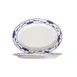 CAC China 103-13 Blue Lotus Platter 11-1/4" L x 8-1/4" W x 1" H Oval Rolled Porcelain Blue - Dozen 1 image
