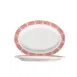 CAC China 105-14 Red Gate Platter 12-1/4" L X 8-3/4" W X 1-1/4" H Porcelain Rolled Edge - Dozen 1 image