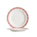 CAC China 105-7 Red Gate Plate – 7-1/4" Dia x 7/8" H, Round, Rolled Edge, Red/Bone White – 1 Dozen 1 image