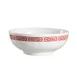 CAC China 105-MB8 Red Gate Soup Bowl 48 oz 8-1/4" dia. x 3-1/4" h Porcelain Red/Bone White - Dozen 1 image