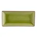 CAC China 666-13-G Rect Platter, 11-1/2" L x 6-1/2" W x 1-1/4" H, Green Reactive Stoneware - Dozen 1 image