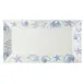 CAC China ATC-RT51 Platter, 14-1/2" L x 8-1/4" W x 1-1/4" H, Porcelain, Blue Rim, White - Dozen 1 image