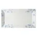 CAC China ATC-RT81 Porcelain Platter, 18"L x 10"W x 1-3/4"H, Blue Rim, White, Dishwasher Safe 1 image
