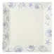 CAC China ATC-SQ21-AW Square Plate, 12" x 12" x 1" Ceramic, Blue Rim/White, Dishwasher - Dozen 1 image