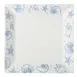 CAC China ATC-SQ21 Seashell Plate, 12" x 12" x 1" Square Porcelain, Blue Rim / White - Dozen 1 image