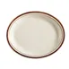 CACChina AZ-12 - Oval Ceramic Platter 9.5" x 7.25" x 0.75", Narrow Rim, Brown Speckled, 1 Dozen 1 image