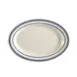 CAC China BLU-14 Blue Oval Platter, 12-1/2" L x 8-5/8" W x 1-1/2" H, Rolled Edge, Ceramic - Dozen 1 image