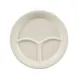 CAC China CMP-21 Divided Plate, 12" Dia x 3/4" H Round, 3-Compartment Ceramic White - Dozen 1 image