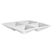 CAC China CMP-A7 6-1/2" L x 6-1/2" W x 1-1/4" H Bone White Porcelain 4-Compartment Bowl - Dozen 1 image