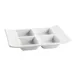 CAC China CN-4T8 - 4-Compartment Side Dish Plate, 1 oz. each, 8"L x 6"W x 1-1/8"H, White - Dozen 1 image