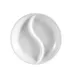 CAC China CN-D5 3-1/2" Dia. x 1/2" H Porcelain Bowl, 2-Compartment, White, Dishwasher – 1 Dozen 1 image