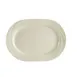 CAC China GAD-94 Platter, 14" L x 10" W x 1-3/8" H Oval Porcelain White with Embossed Rim - Dozen 1 image