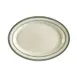 CAC China GS-13 Platter, 11-1/2" L x 8-1/4" W x 1-1/4" H, Oval, Ceramic, Green/White - Dozen 1 image