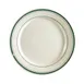 CAC China GS-16 Greenbrier Plate, 10-1/2" Round, Rolled Edge, Ceramic, Green Band White, 1 Dozen 1 image