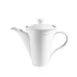 CACChina HMY-TPW13 Harmony Teapot, 13 Oz., 7-1/2"L x 4-1/4"W x 6"H, Round, Porcelain, White, 1 Dozen 1 image