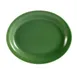 CAC China L-14NR-G Platter, 13-1/4" x 10-1/8" x 1-1/4", Green Stoneware, Dishwasher Safe - Dozen 1 image