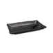 CAC China ML77-RT8-MK Black 10oz China Platter 7-3/4"W x 4-1/2"D x 1"H Tri Compartment - Dozen 1 image