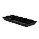 CAC China MLSC-RT151-K Rectangular China Platter 14"W x 5-3/4"D x 1-1/2"H Black Scallop Edge - Dozen 1 image