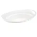 CAC China MX-OT16 Oval Tray 16" x 11-5/8" x 2-3/8" Deep Rim Porcelain Super White Handles - Dozen 1 image