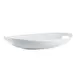 CAC China MX-OT18 Catering Tray, 18-1/8"L x 12-7/8"W x 2-1/4"H, Porcelain Oval, 2 Handles 1 image