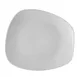 CAC China OAK-8 Oak Plate 8-3/4" Lx 7-7/8" Wx 1-3/8" H Trapezoid Coupe Porcelain BoneWhite - Dozen 1 image