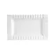 CACChina QE-13 Platter, 12" x 7-5/8" Porcelain Bone White Embossed Rim, Dishwasher Safe - Dozen 1 image