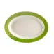 CACChina R-12-G Rainbow Platter, 10-3/8"L x 7-1/8"W x 1-1/4"H, RolledEdge, Green Ceramic - Dozen 1 image