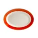 CAC China R-14-R Rainbow Platter,12½" L x 8½" W x 1½" H,Oval Rolled Red Ceramic Dishwasher - Dozen 1 image