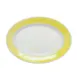 CAC China R-14-Y Rainbow Platter 12-1/2" L x 8-5/8" W x 1-1/2" H Oval Edge Yellow Ceramic - Dozen 1 image