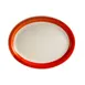CAC China R-14NR-R Oval Platter 13-1/2" L x 10-1/8" W x 1-1/2" H Red Ceramic Narrow Safe - Dozen 1 image