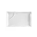 CAC China RCN-RT10 Platter, 10-1/8" x 6-1/4" x 1" White Porcelain, 2-Comp Sauce Tray - Dozen 1 image