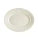 CAC China RID-14 Oval Stoneware Platter, 12" L x 9-3/8" W x 1-1/2" H, White, Embossed Rim - Dozen 1 image