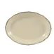 CAC China SC-12B Oval Stoneware Platter 9-5/8" x 7-1/8" x 1-1/2" Scallop Edge, Black/White - Dozen 1 image
