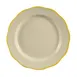 CACChina SC-7G Seville Plate 7-3/8" Dia. x 1" H, Round Scallop Edge, Ceramic, Gold Band/White - Dozen 1 image