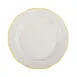 CAC China SC-9G Plate – 9-5/8" Dia. x 1-1/8" H, Round Scallop Edge, Gold Band Ceramic – 1 Dozen 1 image