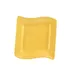CAC China SOH-6-Y Yellow Wavy Plate, 6-3/4" x 6-3/4" x 1", Ceramic, Oven/Microwave Safe - Dozen 1 image