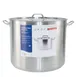CAC China STKP-83 Stock Pot, 83 Qt., 19-5/8" x 15-3/4", Lid, Induction Ready, Stainless Steel, Set 1 image
