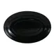 CAC China TG-12-BLK Tango Platter 10-5/8" x 7-3/4" x 1-1/8" Oval Embossed Porcelain Black - Dozen 1 image