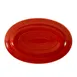 CAC China TG-12-R Tango Platter 10-5/8" L x 7-3/4" W x 1-1/8" H Oval Porcelain Red Embossed - Dozen 1 image