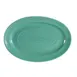 CAC China TG-13-G Platter, 11-3/4" L x 8" W x 1-1/4" H, Oval Green Porcelain Embossed Rim - Dozen 1 image