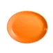 CAC China TG-14C-TNG Platter 12-3/4" x 10-1/4" x 1-1/2" Oval Porcelain Tangerine Embossed Rim - Dozen 1 image