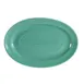 CAC China TG-34-G Platter, 9-5/8" L x 6-1/2" W x 1" H, Oval Green Porcelain, Embossed Rim - Dozen 1 image