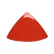 CAC China TRG-9-R Festiware Triangular Red Ceramic Flat Edge Plate 8-1/2" x 8-1/2" x 1" - Dozen 1 image