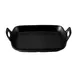 CAC China XSVH-RT9-MK Matte Black Serving Platter 8-3/4"W x 6-3/8"D x 1-7/8"H, Dual Handles, 1 Dozen 1 image