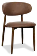 JustChair U44518-GR1 Petal Side Chair, Upholstered Tufted Back, Steel Frame with Wood-Look Finish 1 image