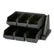 Cambro 6RS6110 Rack - 6 Black Plastic Bins, 20-1/8"L x 17-1/4"D x 9-1/4"H, Wall-Mount, 10 lb 1 image