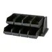 Cambro 8RS8110 Rack – 8 Black Plastic Bins, 25"L x 17"D x 9"H, Wall‑Mount 10 lb each Made in USA 1 image